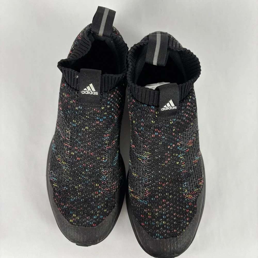 Adidas Men' size 5.5 Sock Knit Black Sneakers/Shoes Athletic Slip Ons Athletic